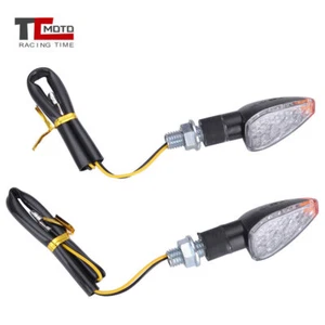 Motorcycle 2PC Turn Signal Lights Triangle Turn Signals Indicators 14 LED Amber - Bild 1 von 11