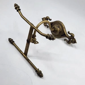 Antique Victorian Solid Brass Hat Coat Rack Hall Tree Wall Mount Early 1900s DB - Picture 1 of 9