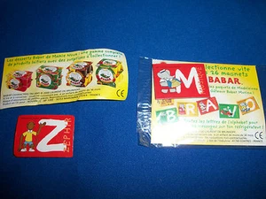 BABAR der ELEFANT kleine Buchstaben MAGNETE 1990er Werbeartikel Essen Giveaways Promo - Bild 1 von 6