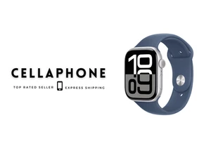 Apple Watch Series 10 42mm Silver Alu Case GPS + Cellular - SP Band (S/M) Denim - Picture 1 of 4
