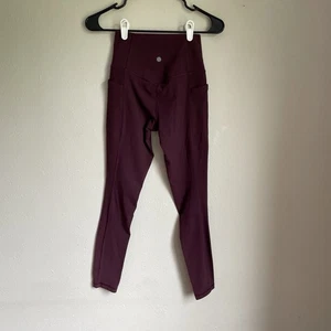 Athleta Salutation Stash Pocket Tight Damen Gr. XS weinrot Yoga Gym Stretch - Bild 1 von 4
