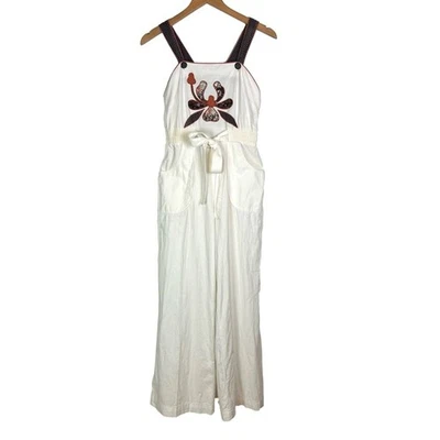 🔥RARE Vintage Young Edwardian 70s Wide Leg Overalls Jumpsuit Pockets size small - Image 1 of 4