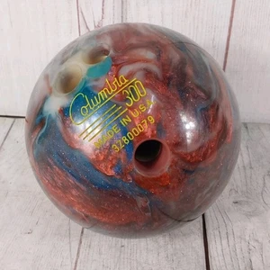GET WEIGHT Columbia 300 WD - Bowling Ball C300 USA Red Blue White Sparkle Swirl - Picture 1 of 10
