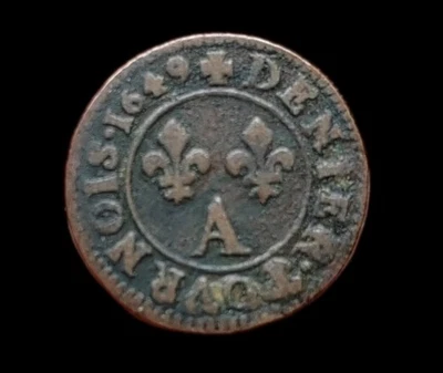 Dombes -gaston D'Orleans - Denier Tournaments - 1649 - Trévoux - Image 1 of 2