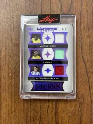 Vinicius Junior Endrick Garnacho 2024 Leaf Ultimate Sports Trios Patch UT-13 9/9 - Image 1 of 2