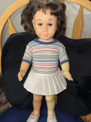 Vtg 1960s Mattel Chatty Cathy Doll Brunette Mute No String TLC Parts Restoration - Image 1 of 4