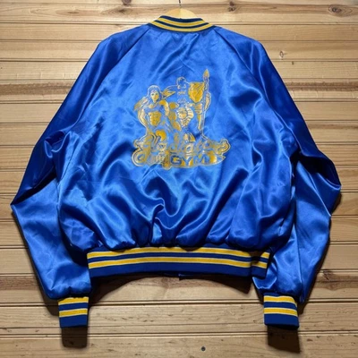 Chaqueta Bomber De Colección Años 80 90 Gladiadores Gimnasio Fitness Entrenador Snap Satén - Talla XL Foto 1 de 4