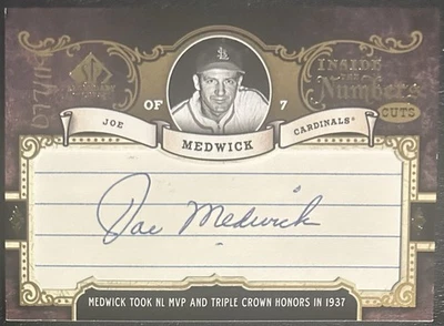 2007 SP Legendary Cuts Joe Medwick Auto Inside the Numbers Cut Signature /119 - Image 1 of 2