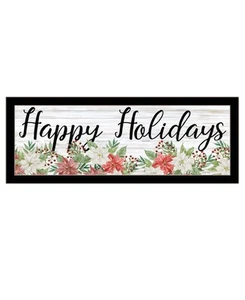 Happy Holiday Black Framed Print Wall Art - Picture 1 of 5