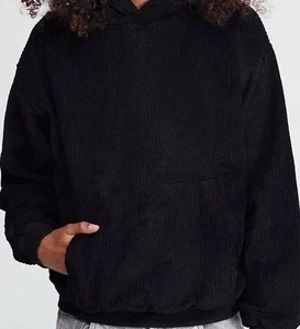 Pacsun Hoodie Herren schwarz Cord Pullover Kängurutasche Freizeit Skate Gr. M - Bild 1 von 17