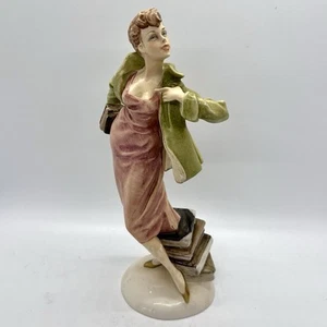 Vintage Italy Porcelain Bruno Merli Risqué Lady Figurine Capodimonte Woman - Picture 1 of 7