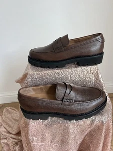 TED BAKER Waldos Men's Loafer Loafers UK 10 EU44 Brown Leather Chunky Sole NEW - Picture 1 of 19