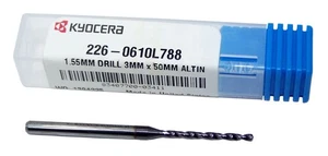 226-0610L788 Kyocera 1.55mm Carbide Drill 2 Flute ALTiN Coated 0.0610" Diameter - Picture 1 of 3