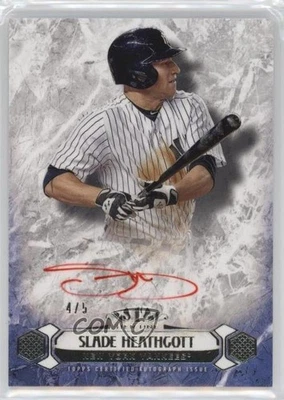 2016 Topps Tier One Breakout Auto Red Ink /5 Slade Heathcott #BOA-SH Auto - Image 1 of 2