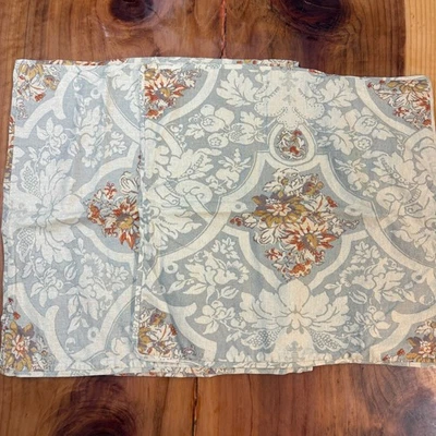 Medalhão de damasco Pottery Barn Camilla padrão fronhas de travesseiro mistura de linho A4-4 - Imagem 1 de 4