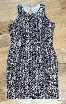 Robbie Bee 100% Silk Dress Sz 8 Woman’s Leopard Animal Print Sleeveless Vintage - Image 1 of 4