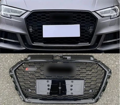 Черная передняя сотовая решетка для AUDI A3 S3 RS3 стиль 2017–2018–2019 2020 годов - Изображение 1 из 4