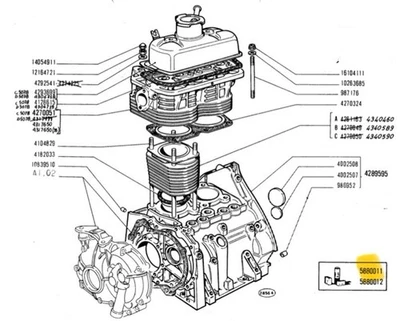 FIAT 126 SERIE GUARNIZIONE MOTORE OEM 5880011 - Image 1 of 4