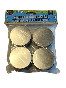 4 count pack small metail round storage containers great for crafts  - Picture 1 of 2