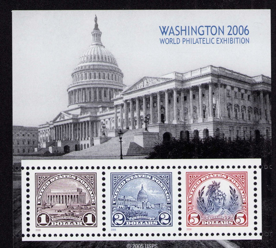 US 2006 WASHINGTON EXHIBITION 4075 Sheet 3 High Values NH like 571-573 Free Ship - Image 1 of 1