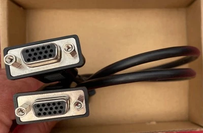 VGA Monitor Y Splitter Cable 15 Pin 1 To 2 Dual Display Mirror Screen 1ft/0.3m - Image 1 of 3