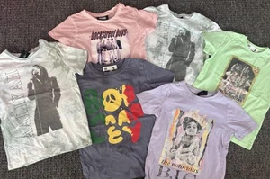 6x Multicoloured Backstreet Boys, Aaliyah, Biggie Logo Graphic T Shirt Bundle - Picture 1 of 6