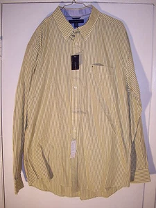 TOMMY HILFIGER MENS SHIRT SIZE XL COLOR YELLOW AND STRIPE NWT - Picture 1 of 4