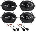 Kicker 6x8" Front+Rear Factory Speaker Replacement+Harness For 2007 Ford Mustang