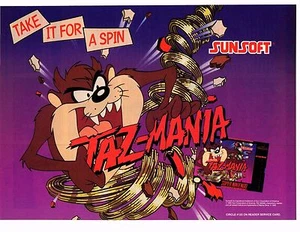 1993 Taz Mania Super Nintendo Video Game FULL PAGE COLOR ADVERTISEMENT - Picture 1 of 1