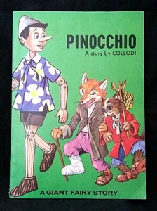 Pinocchio A Story by Collodi 1983 Giant Print Fairy Tale Boy Puppet Geppetto - Picture 1 of 8