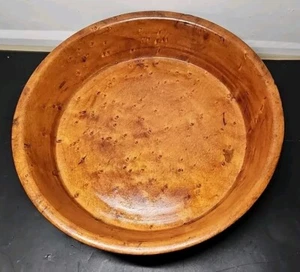 Schöne MCM handgedrechselte geschnitzte Vogelaugenahorn Schale Schlüssel Schmuck Schale  - Bild 1 von 5