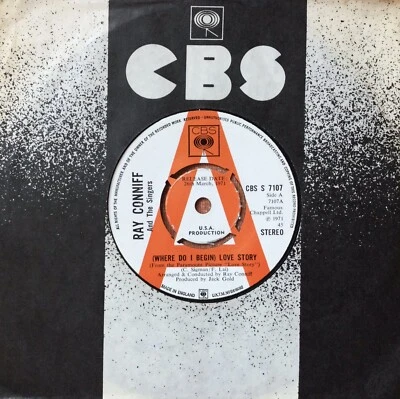 RAY CONNIFF ‘Love Story/What Have They Done To My Song’ CBS Demo 45 - Image 1 of 2