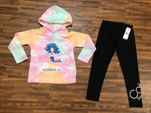 Lot of 2 Pcs Kids Girls Size S: Calvin Klein Leggings and Ragwear USA Hoodie - Picture 1 of 7