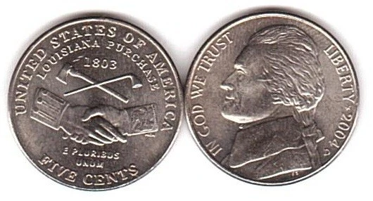 USA - 5 Cents 2004 UNC The Louisiana Purchase Lemberg-Zp - Image 1 of 1