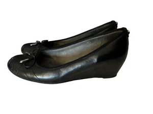 Scarpe Stuart Weitzman donna 9 nere pelle trapuntata tacco basso zeppa decolte usate in ottime condizioni! - Foto 1 di 15