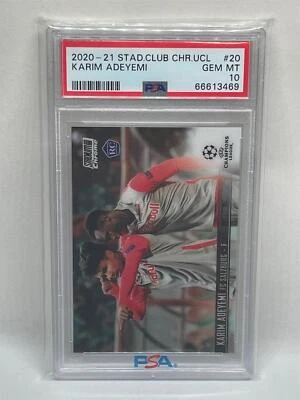 KARIM ADEYEMI  2020-21 TOPPS STADIUM CLUB CHROME UCL #20 ROOKIE RC PSA 10 GEM MT - Image 1 of 2