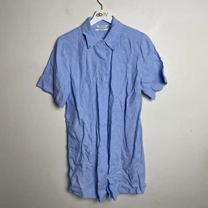 Country Road Organic Linen Shirt Dress Size 4 Blue Short Sleeve Knee Length - Bild 1 von 9