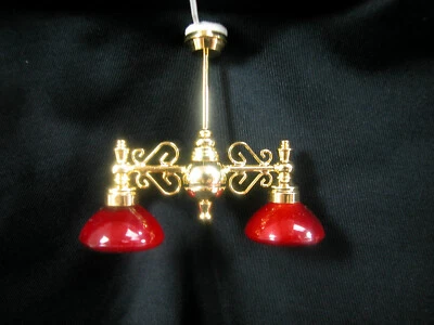 Lámpara de araña Heidi Ott #YL6063-R miniatura luz 1:12 color naranja rojo Foto 1 de 4