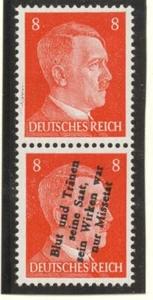 Locales 1945 Muehlberg Michel # 7 variedad, par de un sello sin sobreimpresión, MNH - Imagen 1 de 1