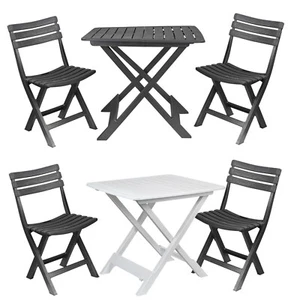 Portable Camping Plastic Picnic Tray Table And 2 Chairs Folding Furniture Set - Picture 1 of 14