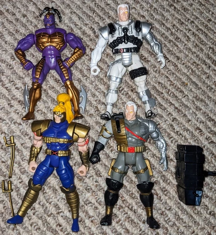 ToyBiz X-Men X-Force Series 7 Complete Lot 1997 Variants Cable Shatterstar Cover