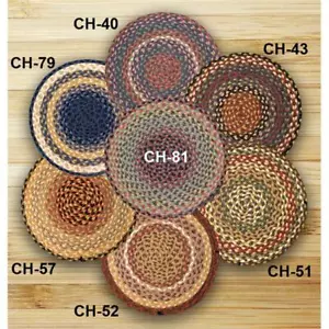 Earth Rugs 20-079 Lt. Blue-Dk. Blue-Mustard Jute Chair Pad - Picture 1 of 1