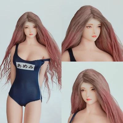 Figura Personalizada 1/6 Cabello Rizado Belleza Niña Cabeza Esculpida Ajuste 12"" Mujer PH TBL Foto 1 de 4