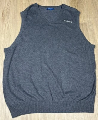 Publix Grocery Supermarket Sweater Vest Mens Size 2XL Port Authority Gray BARM - Image 1 of 4