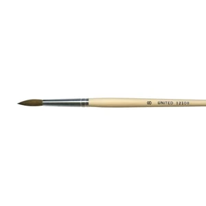 United Economy Synthetic Camel Hair Watercolor Brush Round Size 8 - Picture 1 of 1