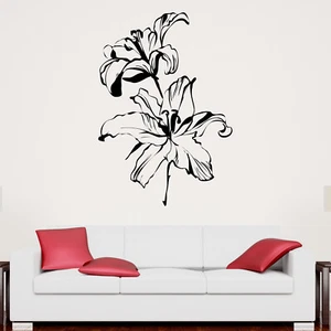 Lilly Flower Wall Sticker Decal Transfer Nature Home Design Matt Vinyl UK - Picture 1 of 37