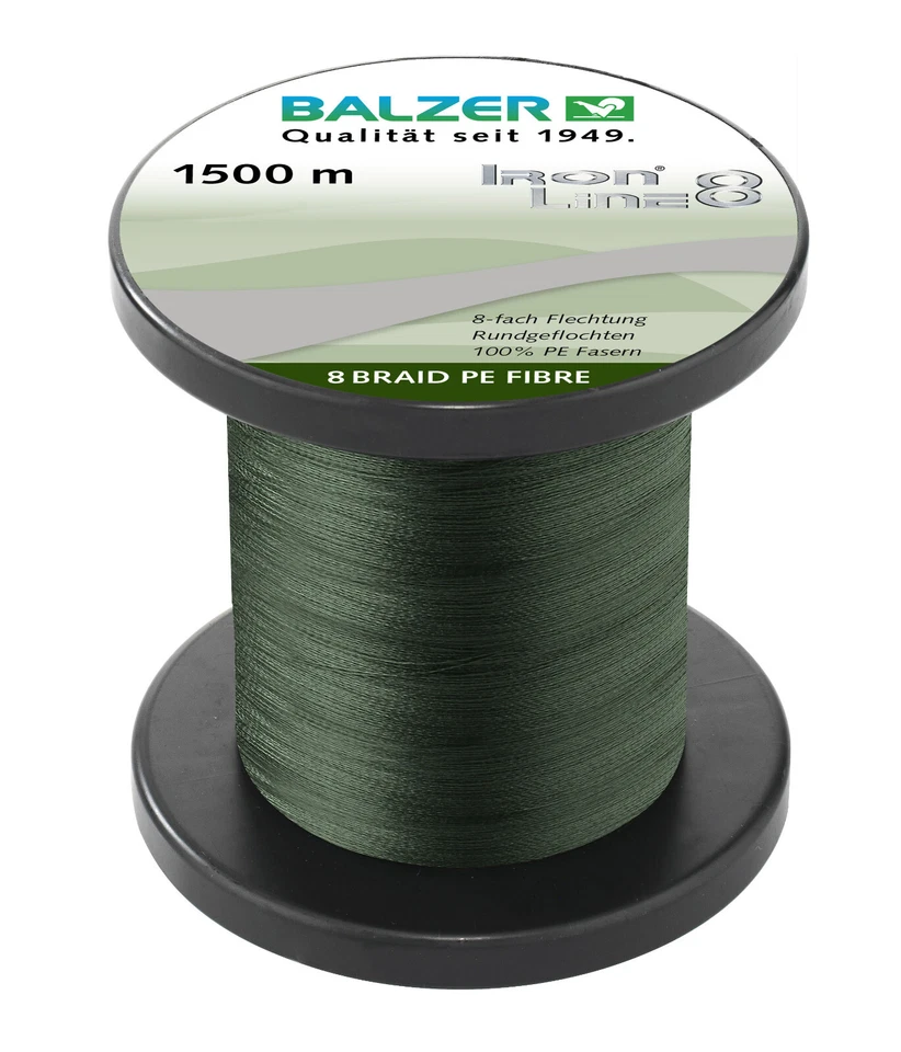Balzer Iron Line 8 Grün 50m geflochtene Angelschnur Schnur 0,09€/m