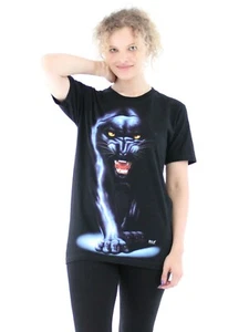 Wild T-Shirt Kurzarm Rundhals Print Sport Aufdruck Damen Herren Biker Katze Puma - Bild 1 von 15
