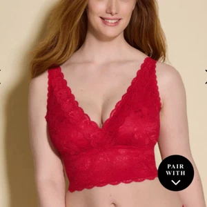 NEW CosaBella Never Say Never lace Curvy Plungie Longline Bralette Size M red - Picture 1 of 13