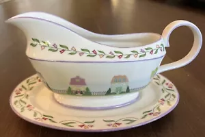 The Lenox Village Piatto da Collezione Gravy Boat e Stand 2 pz Case Porcellana - Foto 1 di 23